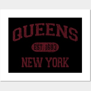 Queens NY Distressed Retro Souvenir Print T-Shirt Posters and Art